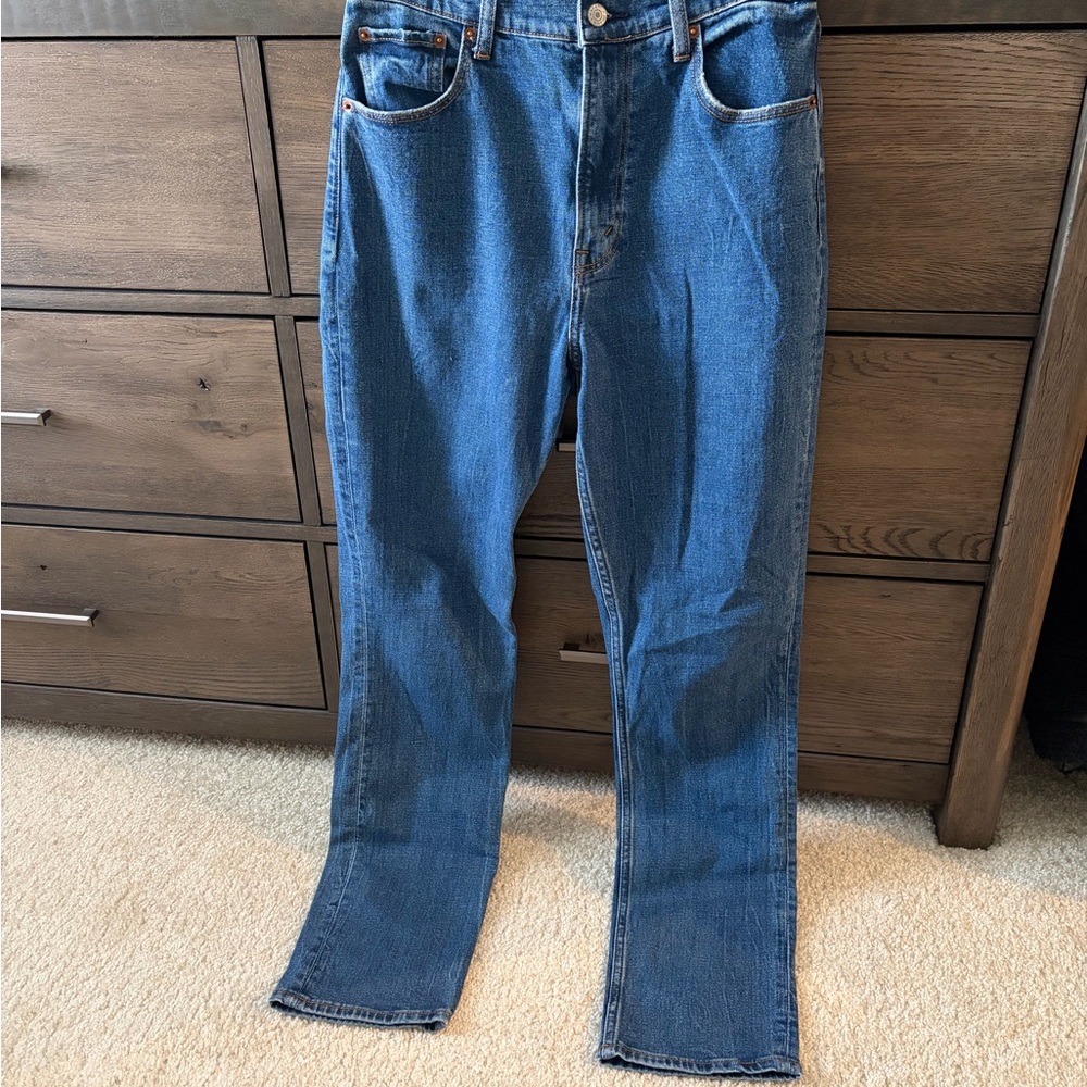 Abercrombie & Fitch Women's Straight Leg Blue Jeans